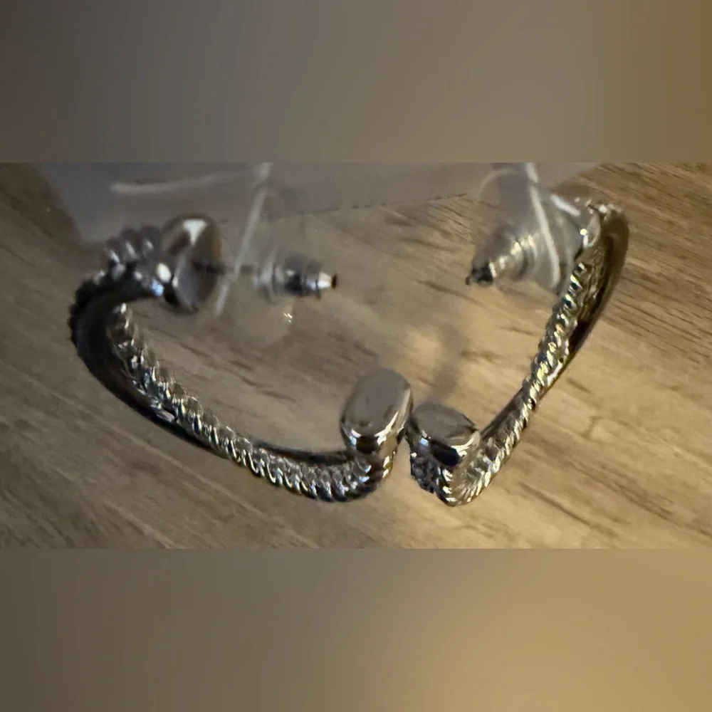 White House Black Market Swarovski Crystal Hoop Earrings — New w/ Tags - Picture 8 of 9